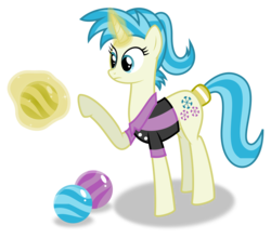 Size: 4151x3674 | Tagged: safe, artist:puetsua, allie way, pony, unicorn, g4, bowling ball, female, magic, mare, simple background, solo, transparent background, vector