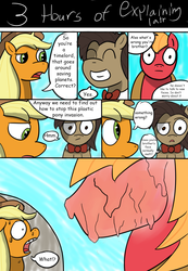 Size: 900x1300 | Tagged: safe, artist:noah garcia, applejack, big macintosh, doctor whooves, time turner, earth pony, pony, g4, comic, doctor who, eleventh doctor, male, melting, stallion, tumblr