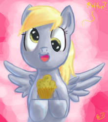 Size: 588x666 | Tagged: safe, artist:dixketl, derpy hooves, pegasus, pony, g4, female, mare, muffin, solo