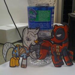 Size: 612x612 | Tagged: safe, artist:dirtreynoldsdfw, cable, deadpool, marvel, paper child, ponified, x-men