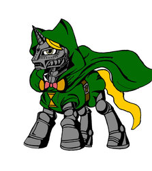 Size: 844x947 | Tagged: safe, artist:kenichi-shinigami, perfect pace, g4, doctor doom, doctor who, marvel, ponified, the master, victor von doom