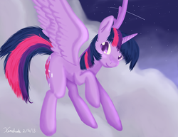 Size: 3300x2550 | Tagged: safe, artist:xenoshy, twilight sparkle, alicorn, pony, g4, cloud, cloudy, female, mare, stars, twilight sparkle (alicorn)