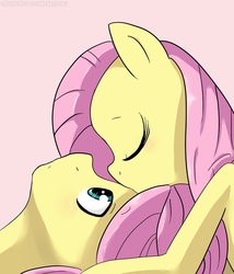 Size: 1000x1167 | Tagged: safe, artist:nolycs, fluttershy, g4, butterscotch, female, kissing, male, rule 63, self ponidox, selfcest, ship:flutterscotch, shipping, straight