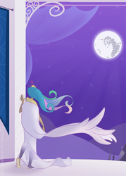 Size: 577x804 | Tagged: safe, artist:egophiliac, nightmare moon, princess celestia, human, g4, big crown thingy, humanized