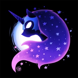 Size: 700x700 | Tagged: safe, artist:steveholt, nightmare moon, alicorn, pony, g4, female, glowing eyes, horn, mare, moon, solo