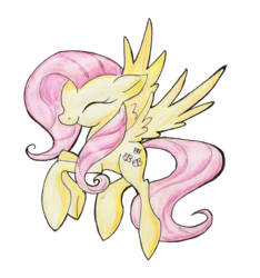 Size: 2243x2401 | Tagged: safe, artist:kriahfox, fluttershy, pony, g4, female, happy, solo, traditional art