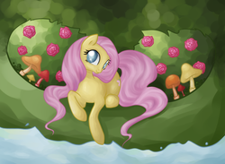 Size: 1000x732 | Tagged: safe, artist:lohtukettu, fluttershy, g4, mushroom, rose, sketch