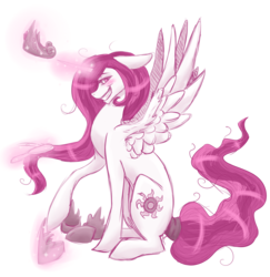 Size: 3400x3500 | Tagged: safe, artist:greatleonopteryx, princess celestia, pony, g4, alternate hairstyle, brushing, crown, female, grin, solo