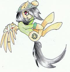 Size: 900x930 | Tagged: safe, artist:deltalix, daring do, g4, bandage, traditional art