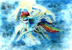 Size: 1564x1091 | Tagged: safe, artist:smartmeggie, rainbow dash, g4, eyes closed, lightning