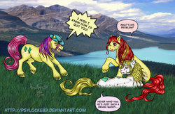 Size: 1024x670 | Tagged: safe, artist:psylocke83, daddy apple delight, sunburst (g1), tex, earth pony, pony, g1, 2008, big brother ponies, brokeback mountain, cowboy hat, gay, hat, love triangle, male, movie reference, ship:daddyburst, ship:texburst, shipping, trio