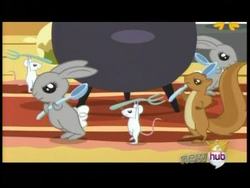 Size: 720x540 | Tagged: safe, screencap, mouse, rabbit, squirrel, g4, magical mystery cure, animal, hub logo
