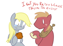 Size: 778x565 | Tagged: safe, artist:autonomous-zed, big macintosh, derpy hooves, earth pony, pony, g4, male, muffin, stallion, tumblr