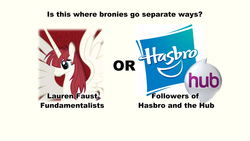 Size: 1280x720 | Tagged: safe, oc, oc only, oc:fausticorn, drama, faustist, fundamentalism, hasbro, lauren faust, the hub