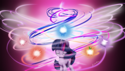 Size: 2000x1125 | Tagged: safe, artist:esuka, twilight sparkle, pony, unicorn, g4, magical mystery cure, elements of harmony, female, solo