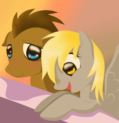 Size: 4800x5000 | Tagged: safe, artist:annedwen, derpy hooves, doctor whooves, time turner, pegasus, pony, g4, absurd resolution, female, male, mare, ship:doctorderpy, shipping, straight