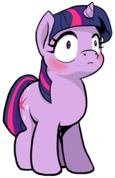 Size: 800x1240 | Tagged: safe, artist:muffinshire, twilight sparkle, pony, unicorn, comic:twilight's first day, g4, adorkable, blushing, cute, dork, female, filly, muffinshire is trying to murder us, shocked, shrunken pupils, simple background, solo, transparent, transparent background, unicorn twilight, what just happened, wide eyes