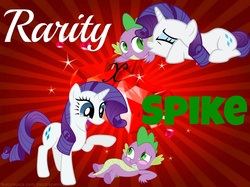 Size: 1023x767 | Tagged: safe, artist:shegoxdrakken, rarity, spike, g4, female, fire ruby, interspecies, male, ship:sparity, shipping, straight, vector