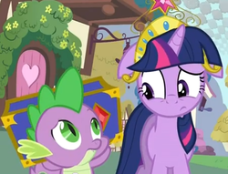 Size: 451x345 | Tagged: safe, screencap, spike, twilight sparkle, g4, magical mystery cure