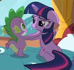 Size: 742x702 | Tagged: safe, screencap, spike, twilight sparkle, g4, magical mystery cure