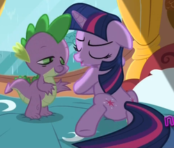 Size: 807x684 | Tagged: safe, screencap, spike, twilight sparkle, g4, magical mystery cure