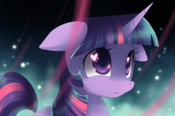 Size: 1200x800 | Tagged: dead source, safe, artist:loyaldis, twilight sparkle, pony, unicorn, g4, magical mystery cure, female, heart eyes, solo, unicorn twilight, wingding eyes