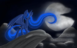 Size: 3104x1949 | Tagged: safe, artist:draconicsonic, princess luna, pony, g4, female, moon, solo