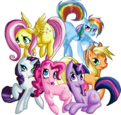 Size: 1158x1108 | Tagged: safe, artist:sajikohei, applejack, fluttershy, pinkie pie, rainbow dash, rarity, twilight sparkle, g4, mane six