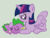 Size: 620x476 | Tagged: safe, artist:kai-t-linbee, spike, twilight sparkle, alicorn, pony, g4, magical mystery cure, sleeping, twilight sparkle (alicorn)