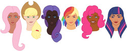 Size: 1280x523 | Tagged: safe, artist:cloudy glow, applejack, fluttershy, pinkie pie, rainbow dash, rarity, twilight sparkle, human, g4, dark skin, humanized, mane six