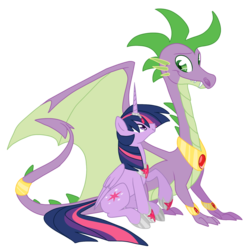 Size: 1683x1674 | Tagged: safe, artist:azul-j, spike, twilight sparkle, alicorn, pony, g4, magical mystery cure, adult spike, older, older spike, twilight sparkle (alicorn), wings, wip