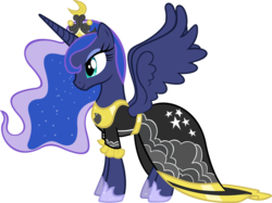 Size: 5000x3745 | Tagged: safe, artist:sidorovich, princess luna, alicorn, pony, g4, magical mystery cure, clothes, coronation dress, dress, female, luna's ceremonial crown, mare, recolor, simple background, solo, transparent background, vector