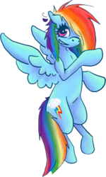 Size: 287x479 | Tagged: safe, artist:kitsunesprite, rainbow dash, pegasus, pony, g4, female, mare