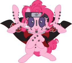 Size: 3393x2978 | Tagged: safe, artist:macethebarrowslord, pinkie pie, pony, g4, akatsuki, asura path, multiple arms, multiple faces, mutant, naruto, not salmon, pain (naruto), ponified, solo, wat, what has science done