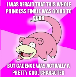 Size: 500x502 | Tagged: safe, slowpoke (pokémon), a canterlot wedding, g4, magical mystery cure, my little pony: friendship is magic, exploitable meme, image macro, meme, pokémon, slowpoke