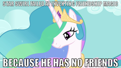 Size: 640x360 | Tagged: safe, princess celestia, star swirl the bearded, g4, image macro