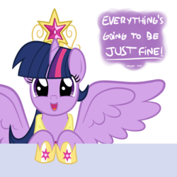 Size: 800x800 | Tagged: safe, artist:smile, twilight sparkle, alicorn, pony, g4, big crown thingy, crown, everything is going to be ok, female, mare, simple background, solo, transparent background, twilight sparkle (alicorn)