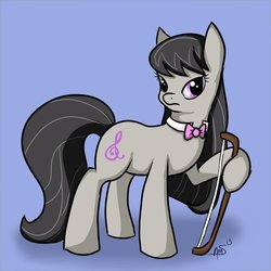Size: 894x894 | Tagged: dead source, safe, artist:fusionpup, octavia melody, earth pony, pony, g4, bow (instrument), bowtie, female, solo