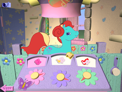 Size: 800x600 | Tagged: safe, ivy, g2, my little pony: friendship gardens, alternate hair color, alternate hairstyle, dressup, game, hair bun, hair dryer, leia, pc game, princess leia, video game