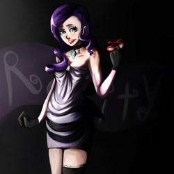 Size: 900x900 | Tagged: safe, artist:waterhen, rarity, human, g4, female, glasses, humanized, lipstick, skinny, solo, thin