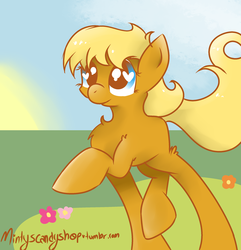 Size: 1280x1326 | Tagged: safe, artist:mintybutt, ms. harshwhinny, pony, g4, 30 minute art challenge, balloon eyes, chest fluff, female, heart, heart eyes, solo, sun, wingding eyes