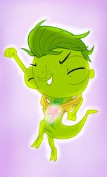 Size: 1024x1686 | Tagged: safe, artist:abigail m., gecko, barely pony related, crossover, element of loyalty, littlest pet shop, vinnie terrio