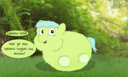 Size: 1736x1047 | Tagged: safe, artist:gowdie, fluffy pony, dam, feral fluffy pony, pregnant