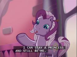 Size: 640x480 | Tagged: safe, screencap, wysteria, earth pony, pony, g3, the princess promenade, be yourself, princess, princess wysteria, subtitles