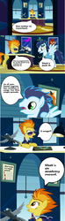 Size: 963x3260 | Tagged: safe, soarin', spitfire, pony, g4, wonderbolts academy, academy record, blinds, clothes, comic, daniel ingram, drill sergeant, file cabinet, necktie, spitfire's office, spitfire's tie, sunglasses, uniform, wonderbolts dress uniform, wonderbolts poster