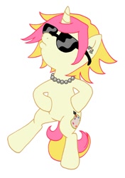 Size: 750x1065 | Tagged: safe, artist:peachpalette, oc, oc only, oc:peach palette, pony, gangnam style, psy, solo, sunglasses