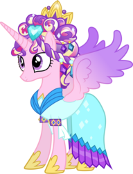 Size: 4890x6370 | Tagged: safe, artist:90sigma, princess cadance, alicorn, pony, g4, games ponies play, absurd resolution, alternate hairstyle, ceremonial headdress, clothes, dress, female, mare, simple background, transparent background, vector