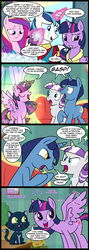 Size: 713x2000 | Tagged: safe, artist:madmax, night light, princess cadance, shining armor, twilight sparkle, twilight velvet, oc, oc:mr. whiskers, alicorn, cat, pony, g4, magical mystery cure, adultery, alicornification, alicornified, angry, argument, ascension, bored, comic, crying, dvd, eye contact, eyes closed, female, flapping, flashback, frown, funny, gasp, glare, gritted teeth, implied infidelity, infidelity, licking lips, liquid pride, mare, marital problems, nervous, non-pony oc, oblivious, oblivious twilight is oblivious, oh yeah, open mouth, pet, race swap, raised hoof, shocked, shocking, smiling, sparkles, spread wings, tears of joy, this will end in divorce, tissue, tongue out, twilight sparkle (alicorn), we don't normally wear clothes, wing spreading, wings, wiping tears, yeah, yeah!!!!!!!!