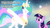 Size: 1920x1080 | Tagged: safe, edit, edited screencap, screencap, princess celestia, twilight sparkle, alicorn, pony, unicorn, g4, magical mystery cure, my little pony: friendship is magic, ascension realm, deus ex, duo, ethereal mane, female, mare, princess celestia's special princess making dimension, quote, roboto, text, unicorn twilight, void