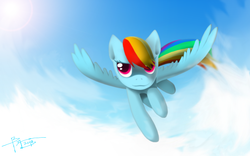 Size: 1280x800 | Tagged: safe, artist:blackie-maiden, rainbow dash, g4, flying